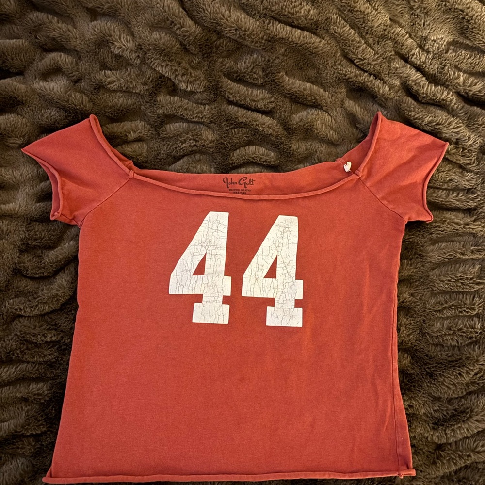 Brandy Melville Red Off-Shoulder Crop Top